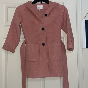Girls pink wool coat